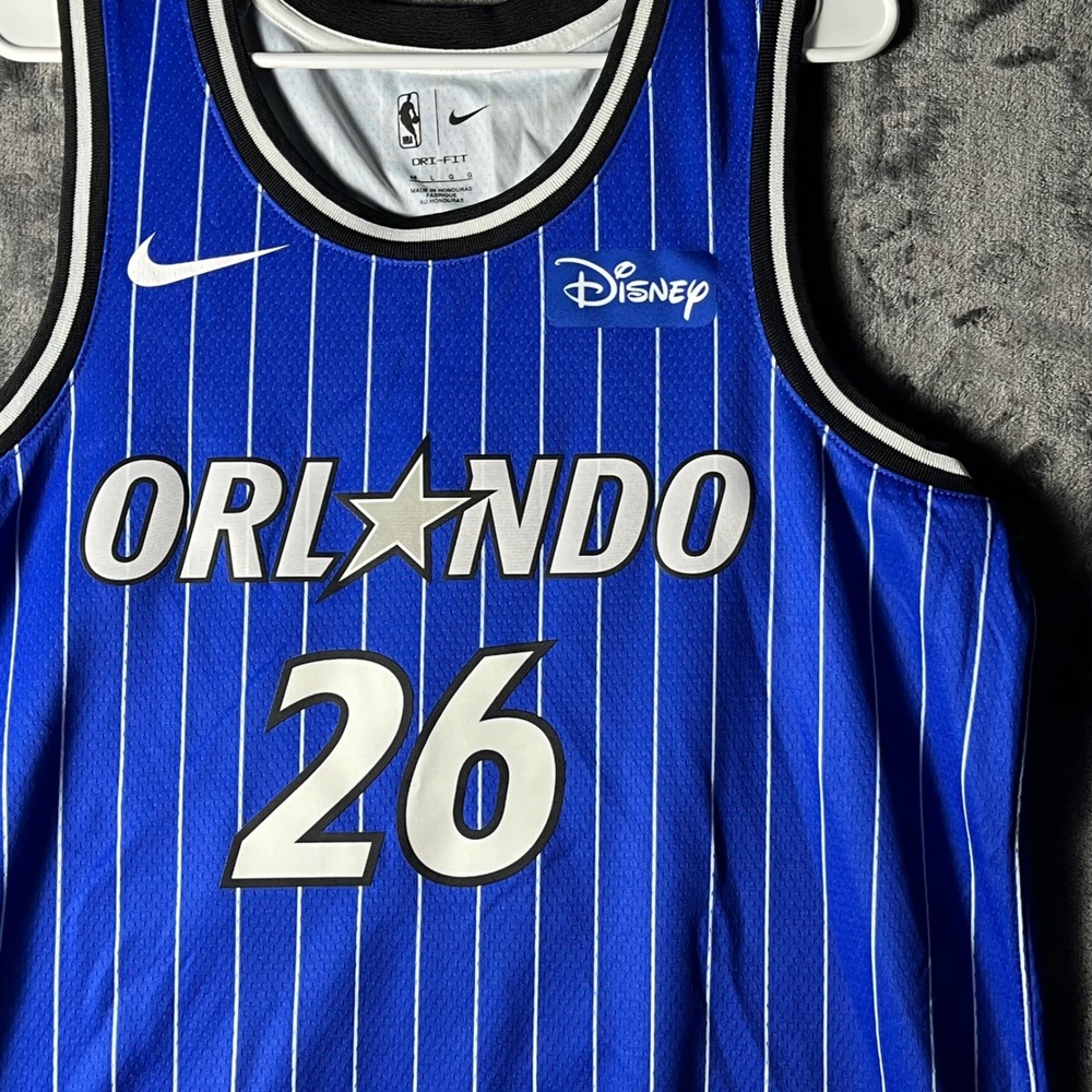 Nike Orlando Magic Swingman Jersey Large 48 Disney Sponsor Patch Blue Custom 26 - Picture 4 of 9